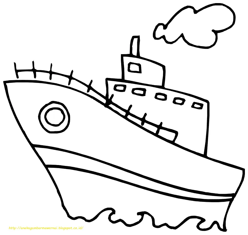Mewarnai gambar kapal