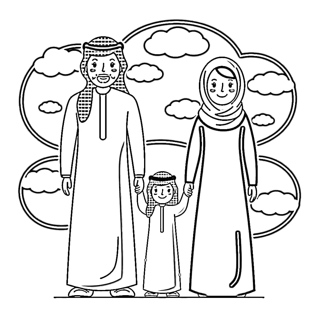 Keluarga muslim lucu