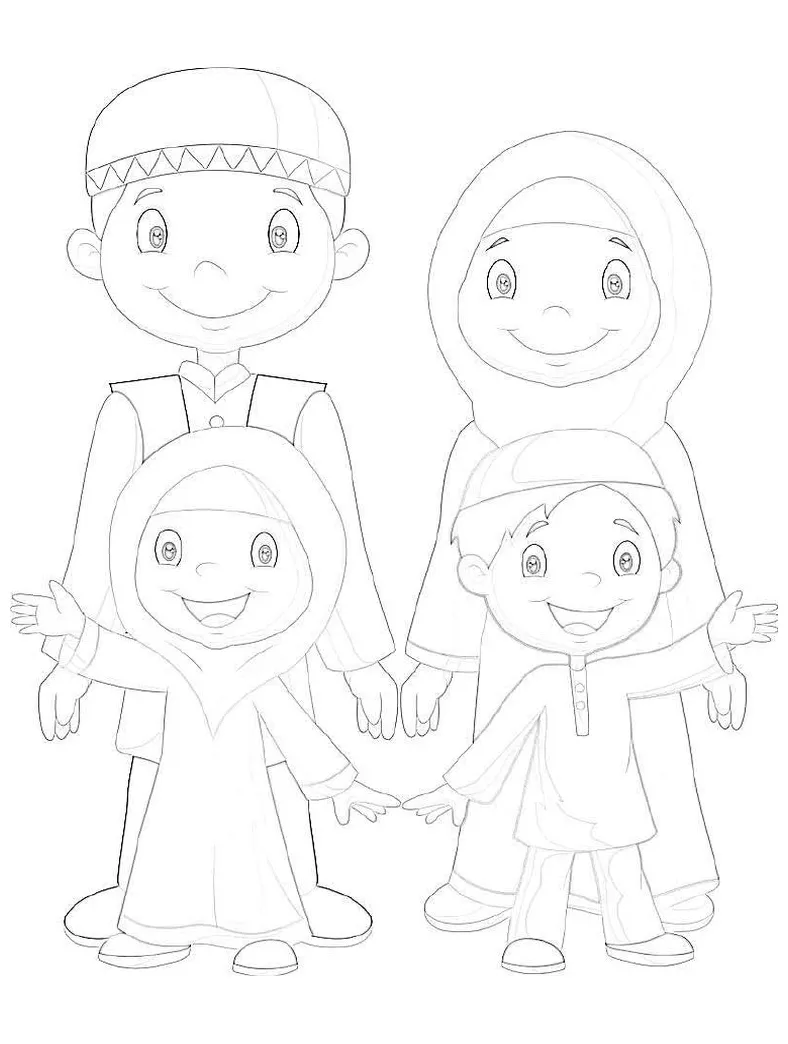 Gambar Mewarnai Keluarga 3 | PDF