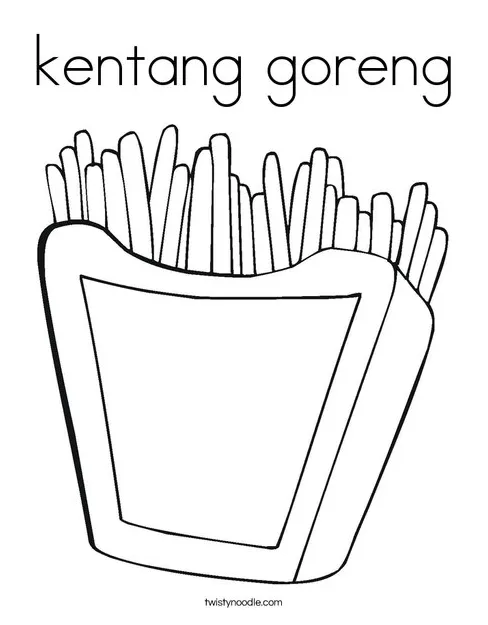 Kentang goreng coloring page twisty noodle