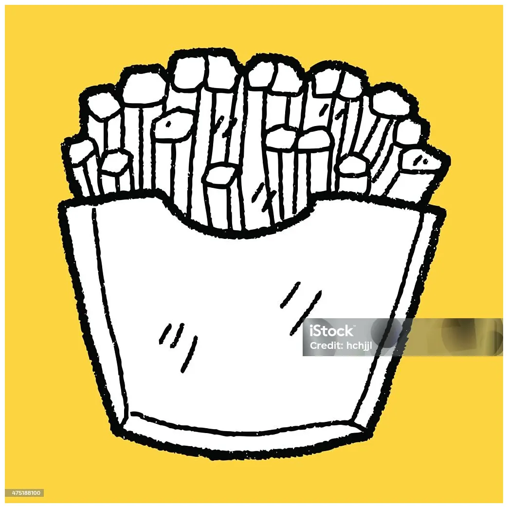 Doodle kentang goreng ilustrasi stok unduh gambar sekarang 2015