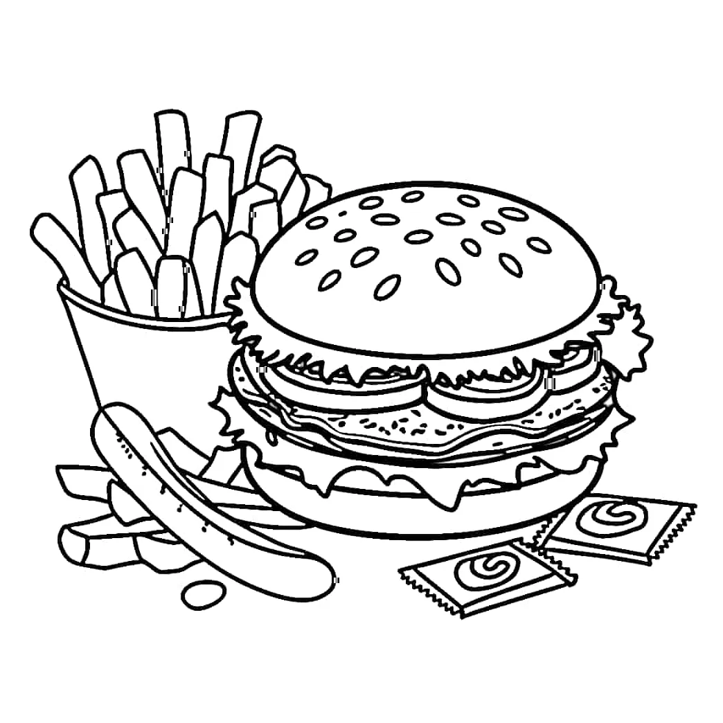 Hamburger dan kentang goreng