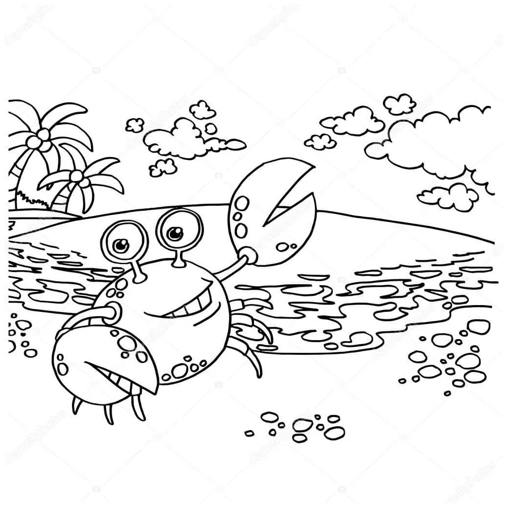Kepiting menyenangkan di pantai