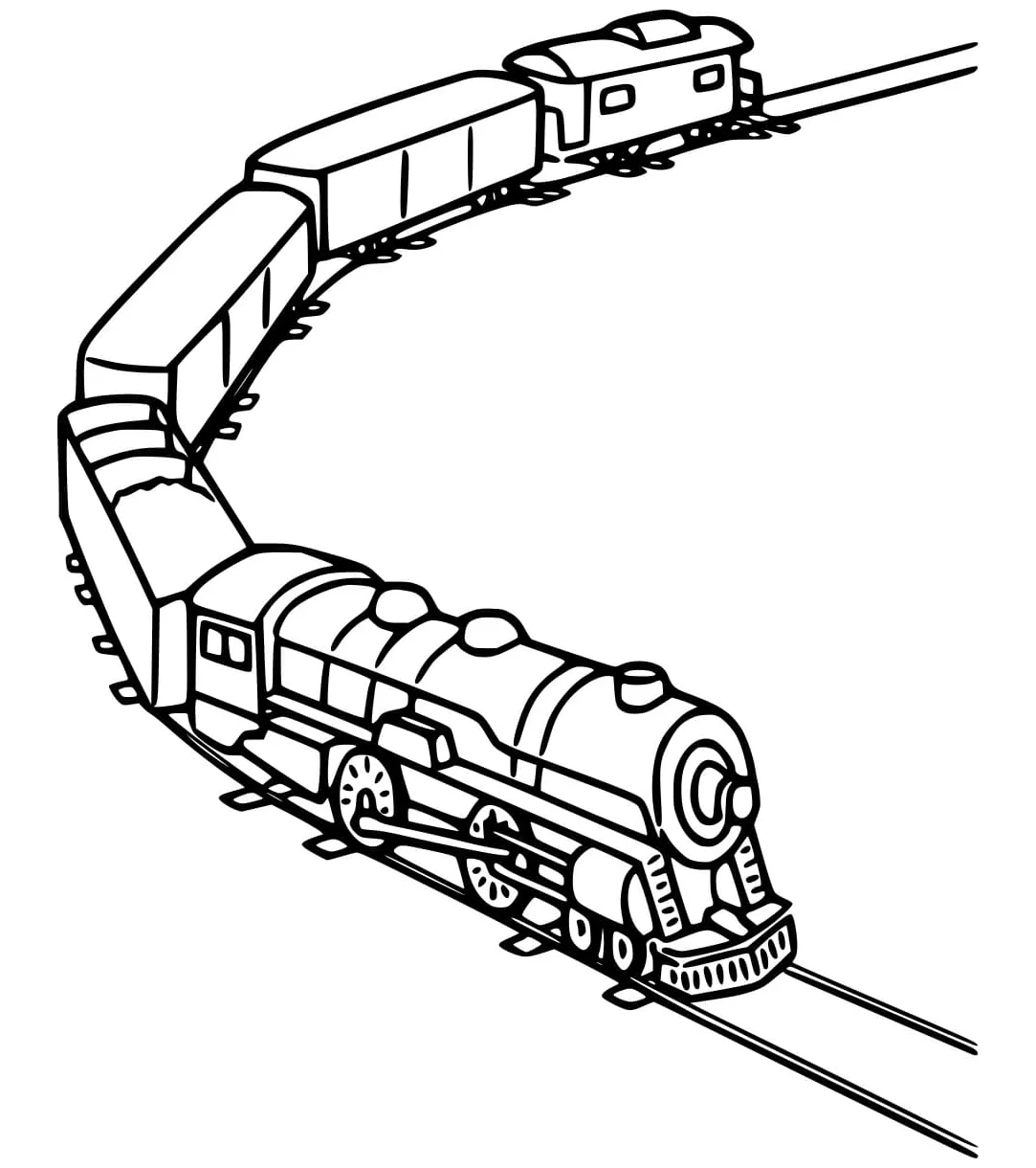 Kereta api panjang di rel kereta api