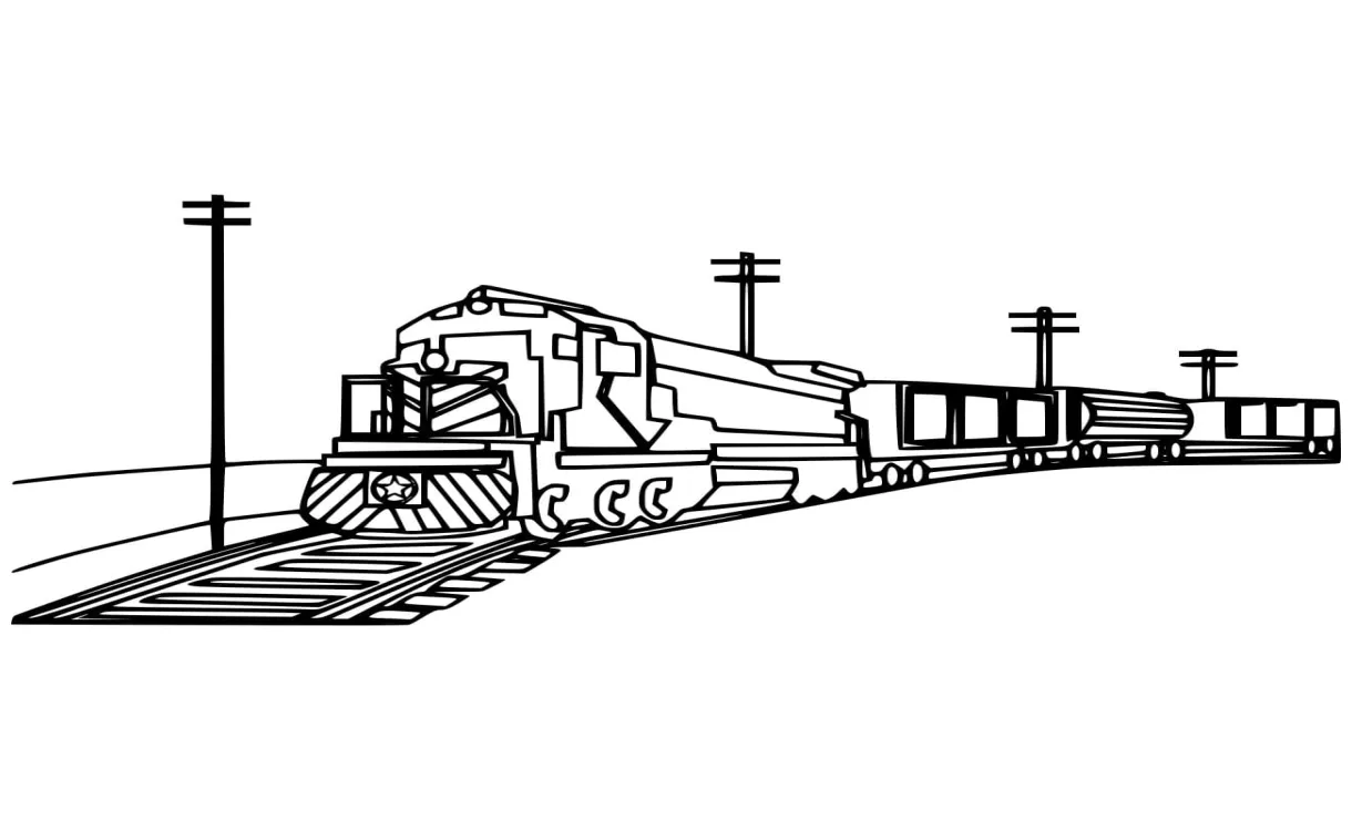 Kereta api dan tiang listrik