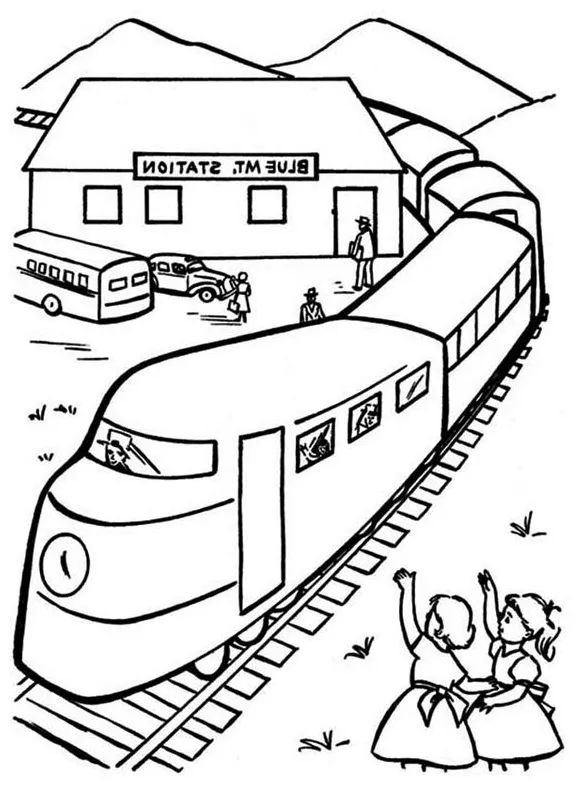 Gambar mewarnai kereta api terpopuler pintar mewarnai