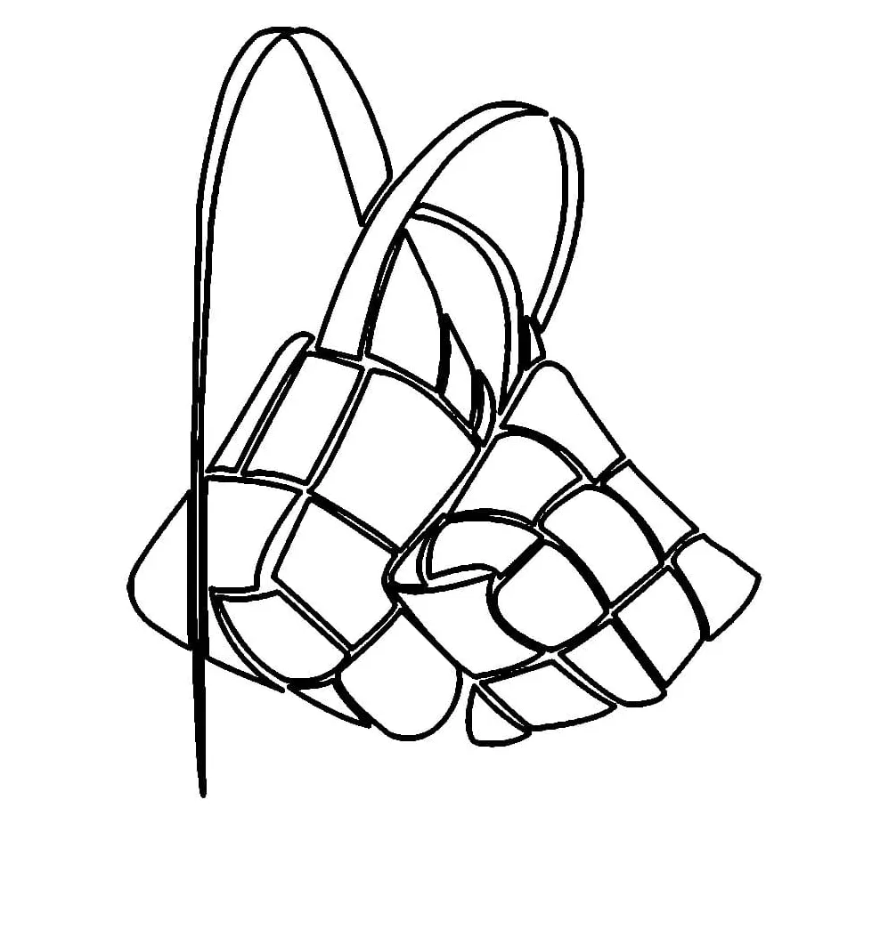 Gambar mewarnai Ketupat-lebaran siap cetak