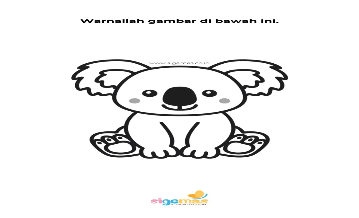 Mewarnai gambar binatang koala sigemas