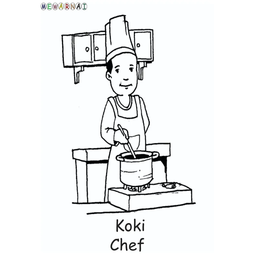 Gambar Mewarnai Koki - 56+ Koleksi Gambar