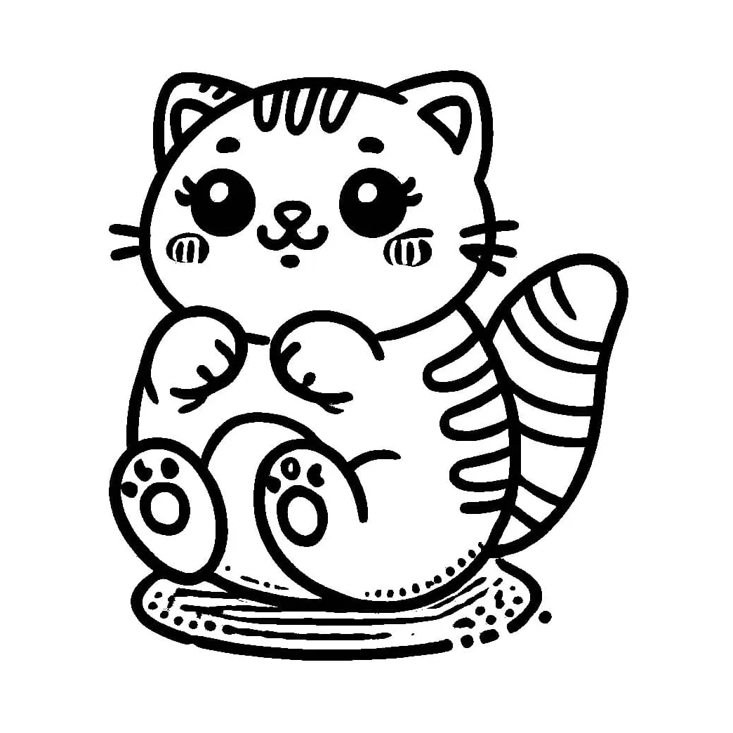 Kucing itu gemuk dan bulat
