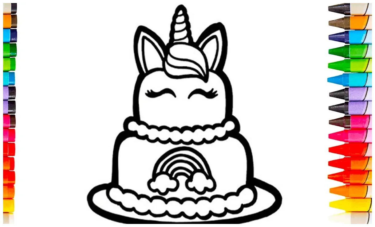 Gambar Mewarnai Kue Ulang Tahun Unicorn Gambar Mewarnai | Images and