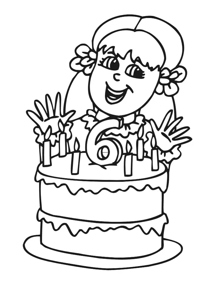 Gadis kecil dengan kue ulang tahun
