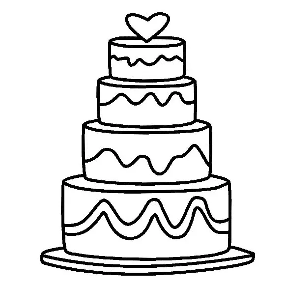 Menggambar kue pernikahan
