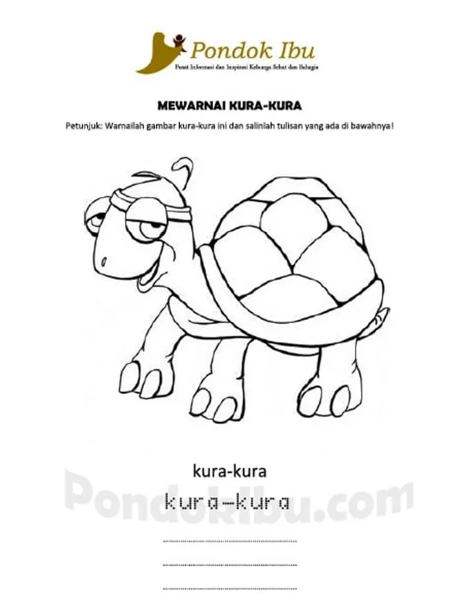 Mewarnai Gambar Kura-kura