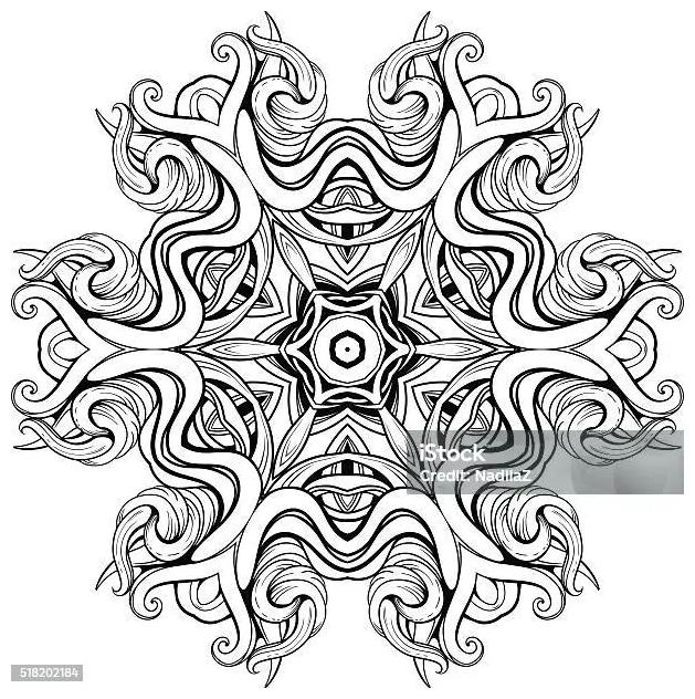 Gambar mewarnai Mandala halaman mewarnai ilustrasi stok unduh gambar sekarang siap cetak