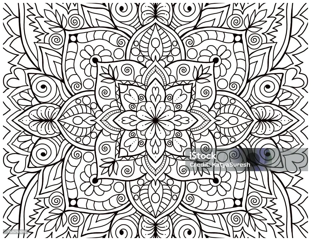 Halaman buku mewarnai dewasa mandala buku mewarnai india ilustrasi stok