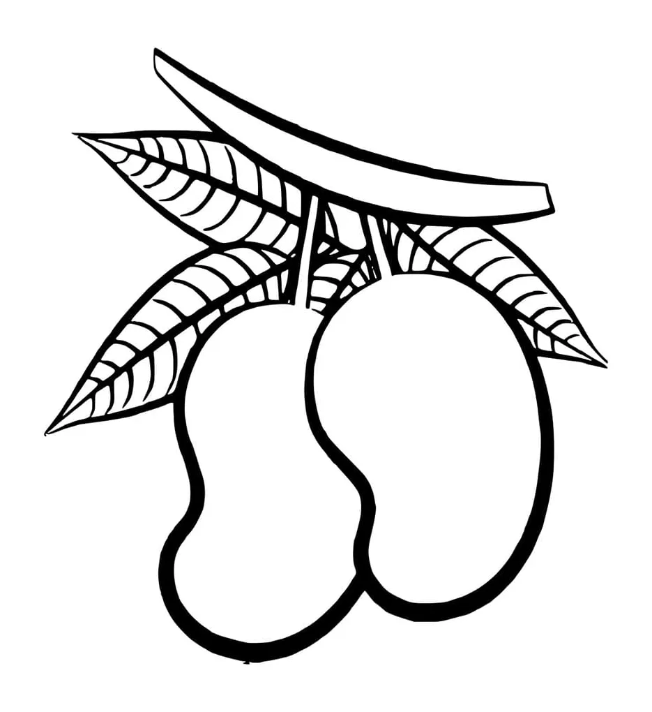 Mangga dengan daun