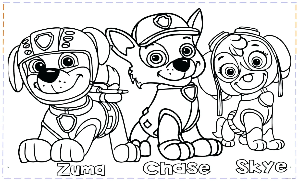 Gambar mewarnai paw patrol gambar mewarnai com drawing s