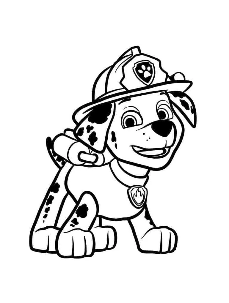 Cute marshall paw patrol coloring page download, print or color