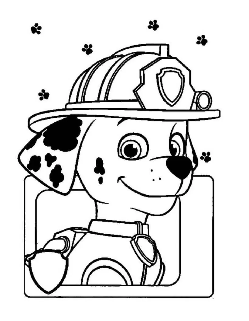 Marshall in paw patrol coloring page download, print or color online