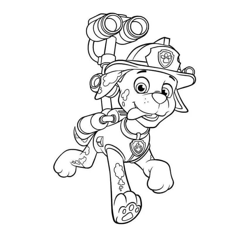 Marshall from paw patrol coloring page download, print or color
