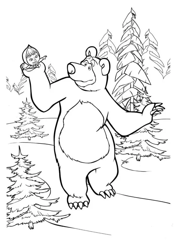 Gambar mewarnai Gambar mewarnai masha mewarnai gambar masha and the bear anak siap cetak