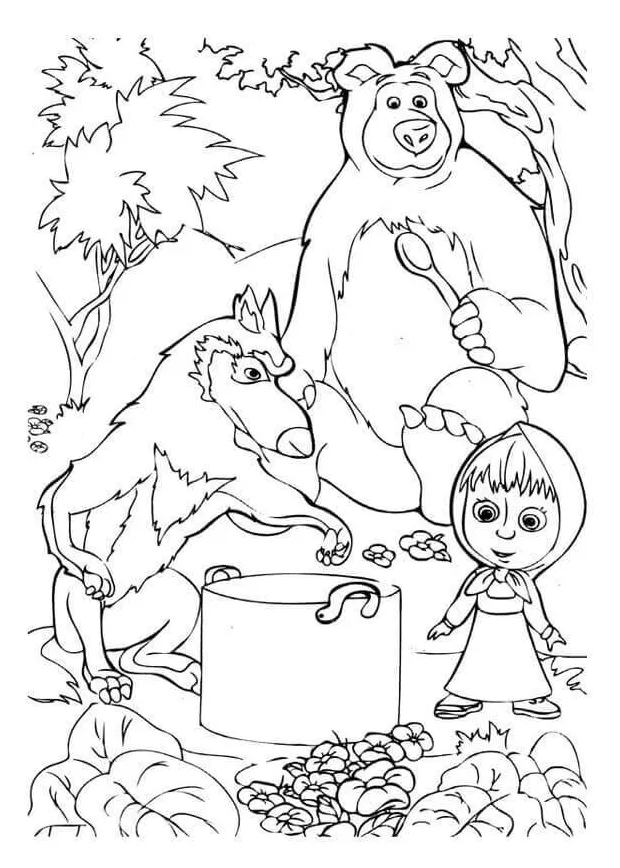 Masha dan The Bear In Jungle