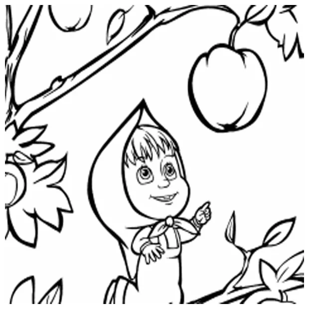 Mewarnai gambar masha and the bear hitam putih aneka gambar gambar