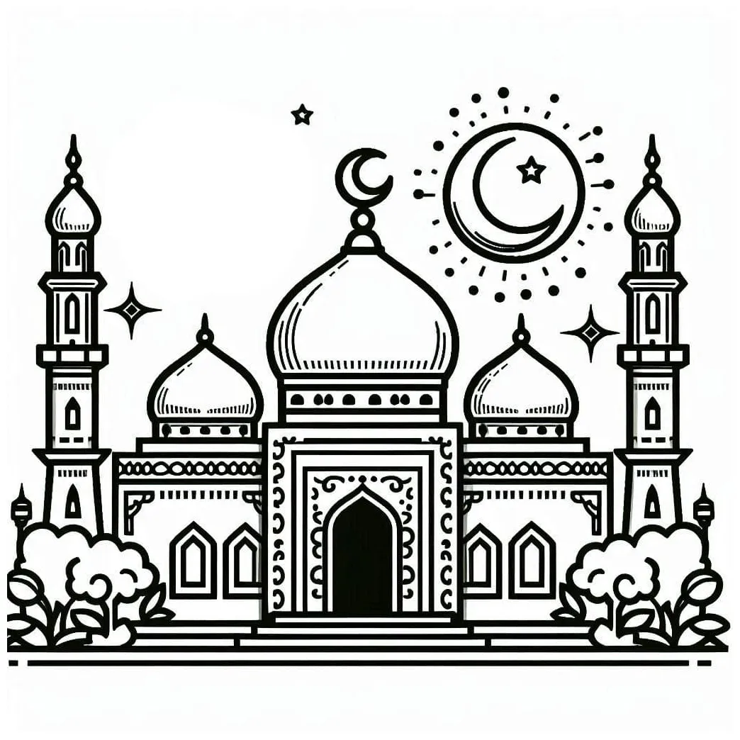 Masjid dengan bulan