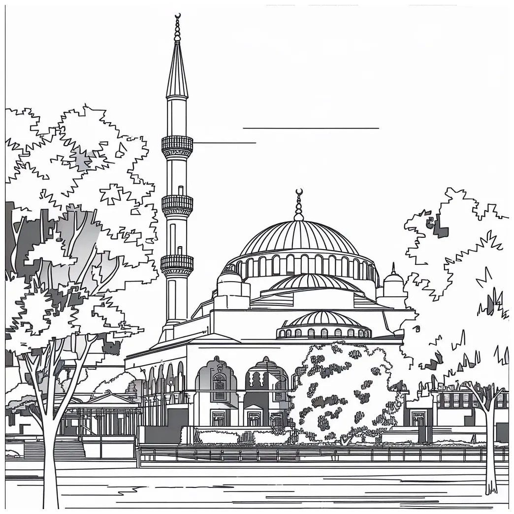 Masjid dan pohon