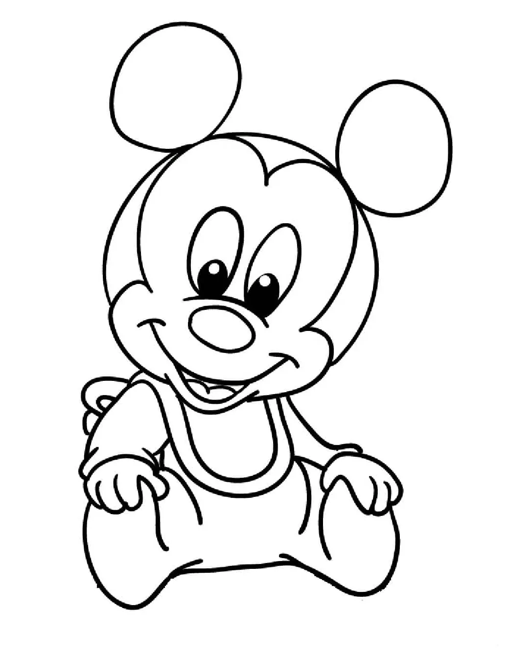 Bayi lucu mickey mouse duduk