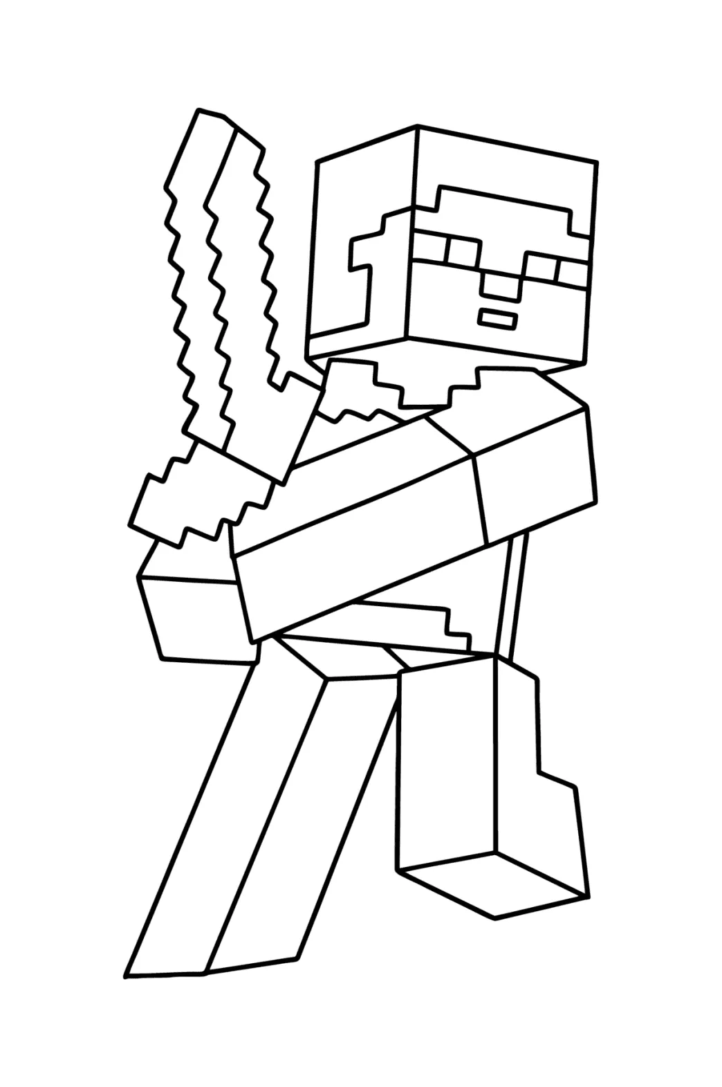 Mewarnai gambar minecraft unduh, cetak, online untuk anak-anak!