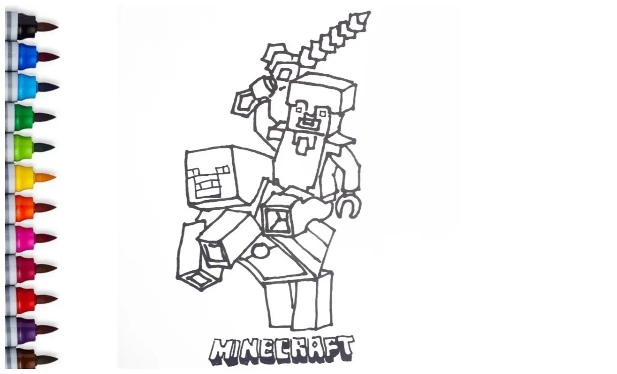 Minecraft 100 hari how to draw "minecraft" cara menggambar dan