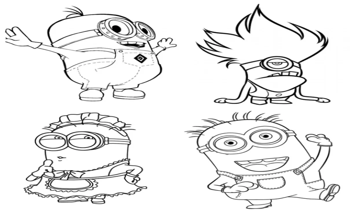 Gambar mewarnai Kartun minion siap cetak