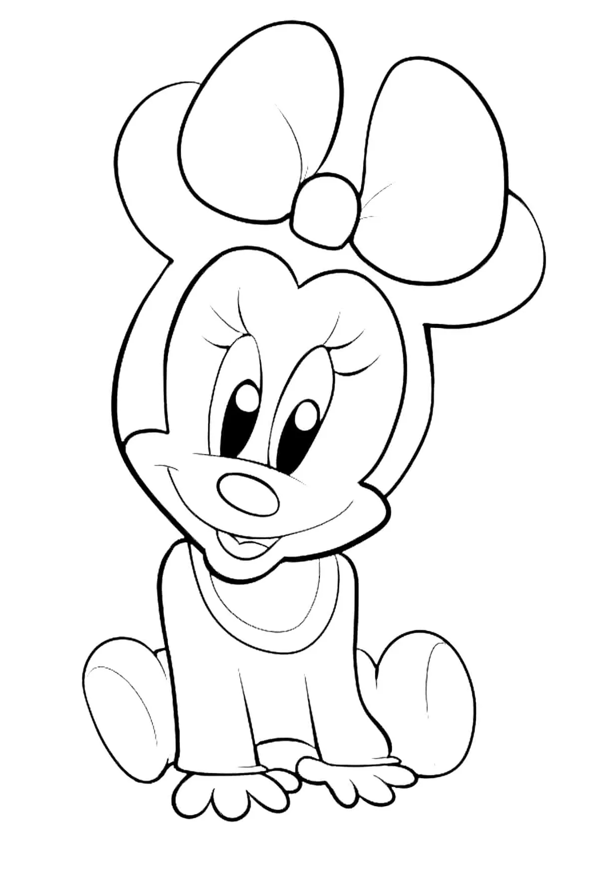 Bayi minnie mouse duduk