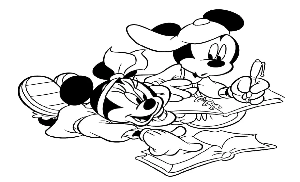 Tulisan Mickey dan Minnie Mouse