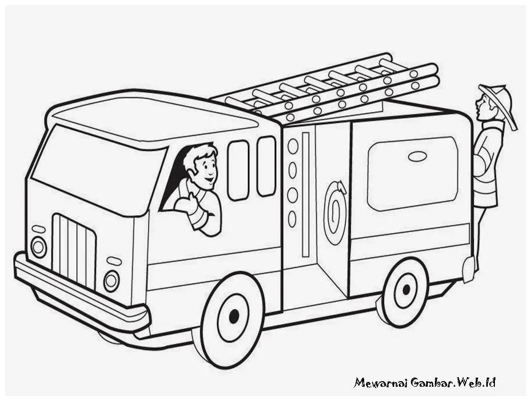 Kebakaran mewarnai gambar mobil