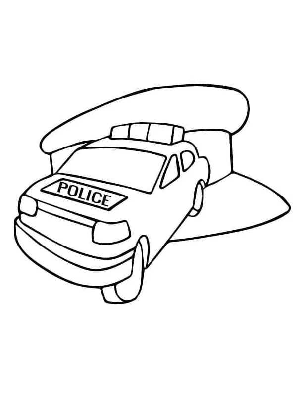 Mobil polisi di garasi