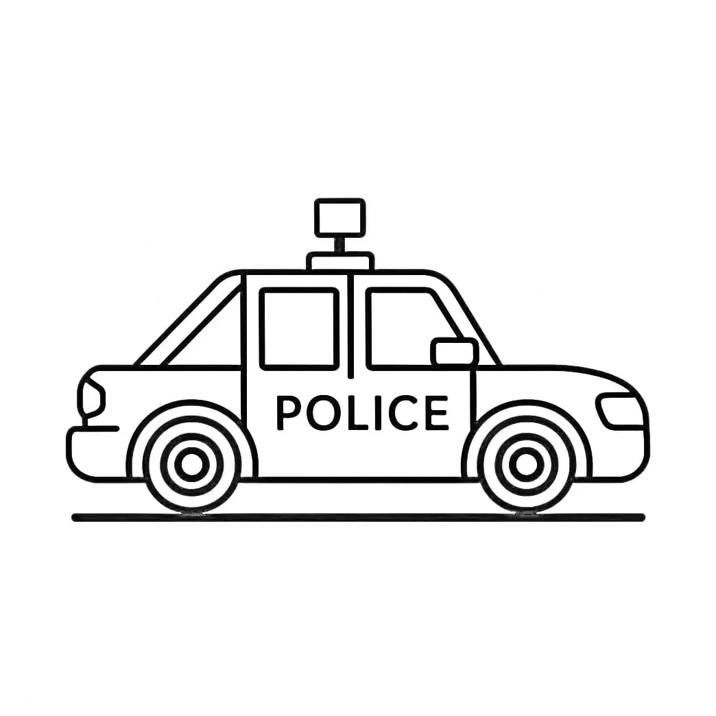 Menggambar mobil polisi dasar