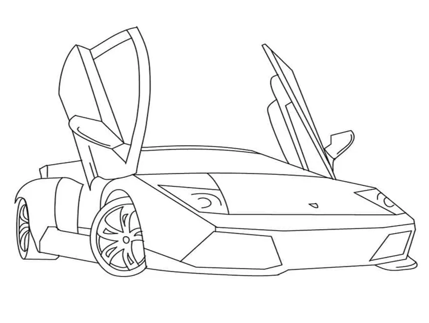 Gambar mewarnai Mobil sport lamborghini siap cetak