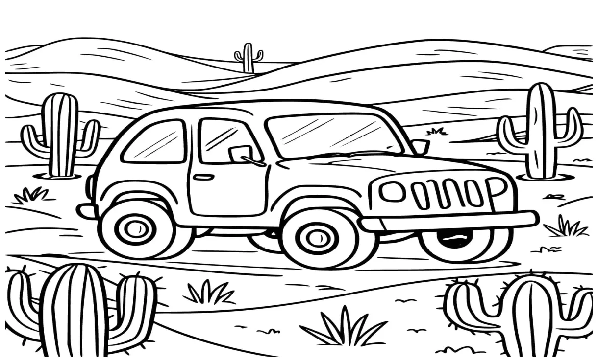 Mobil di padang pasir