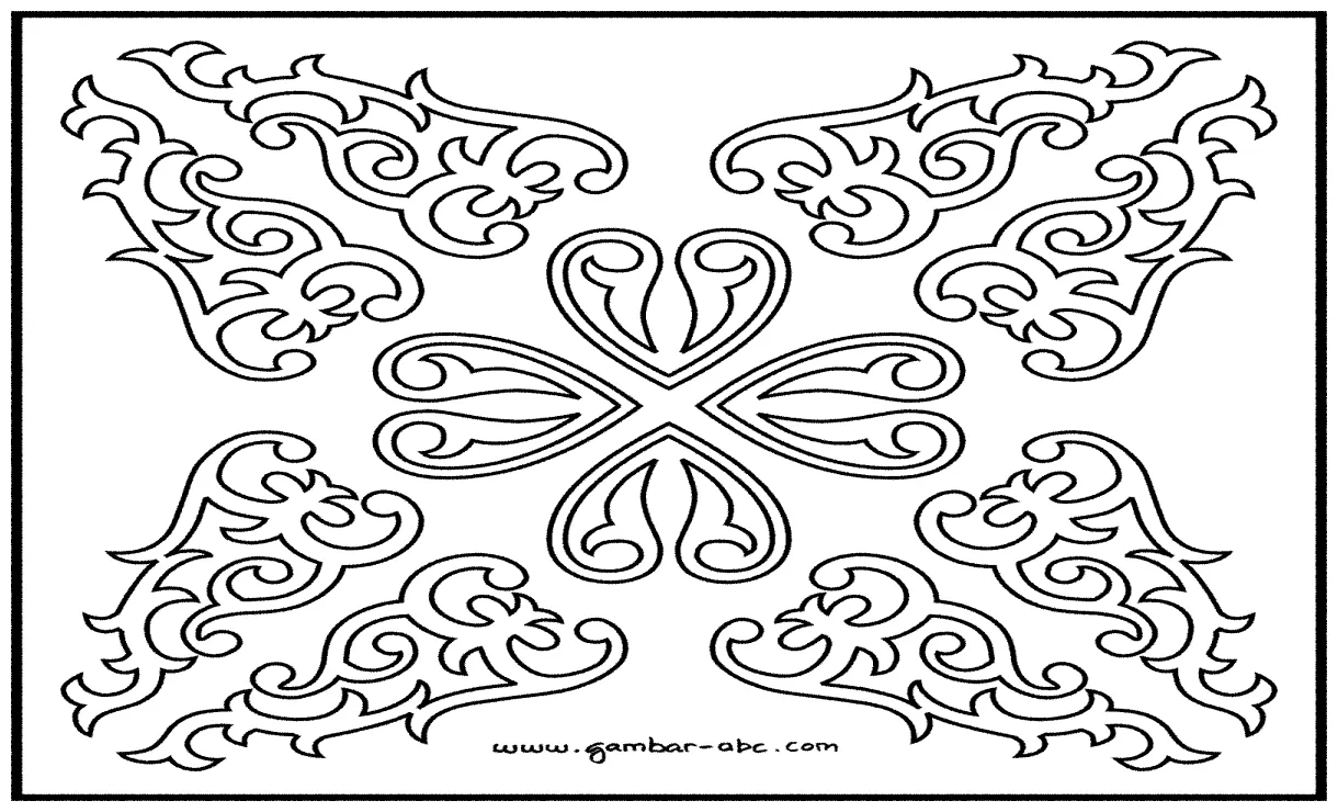 Gambar mewarnai batik motif bunga 54+ koleksi gambar