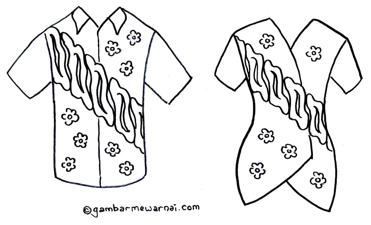 Detail mewarnai batik mewarnai gambar batik koleksi nomer 14