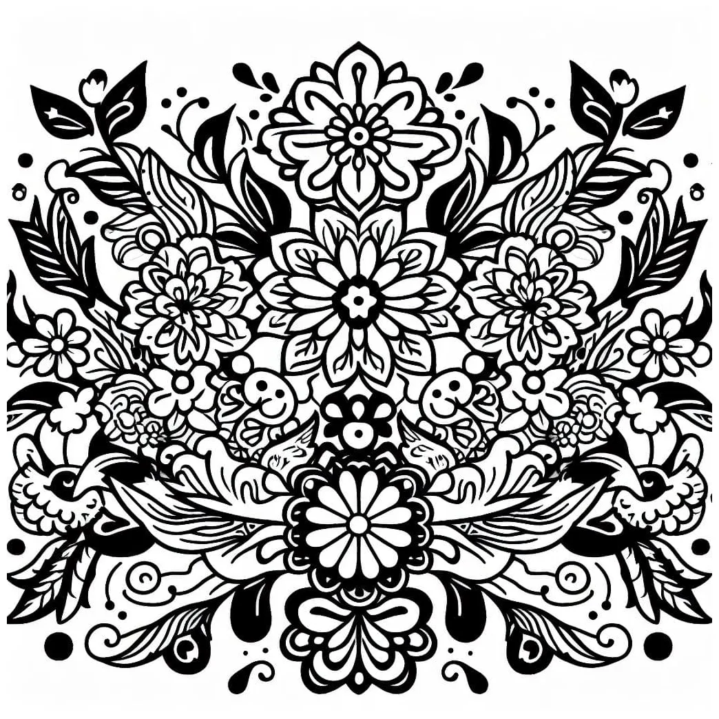 Gambar mewarnai Gambar batik 1 siap cetak