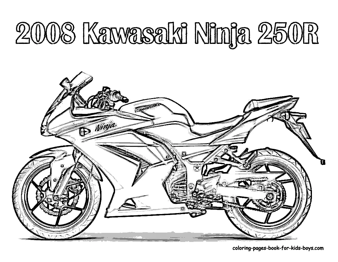 Gambar mewarnai Mewarnai gambar motor siap cetak