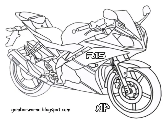Mewarnai motor sport belajar mewarnai gambar