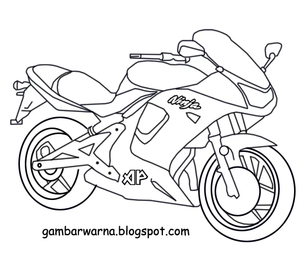 Mewarnai motor sport belajar mewarnai gambar