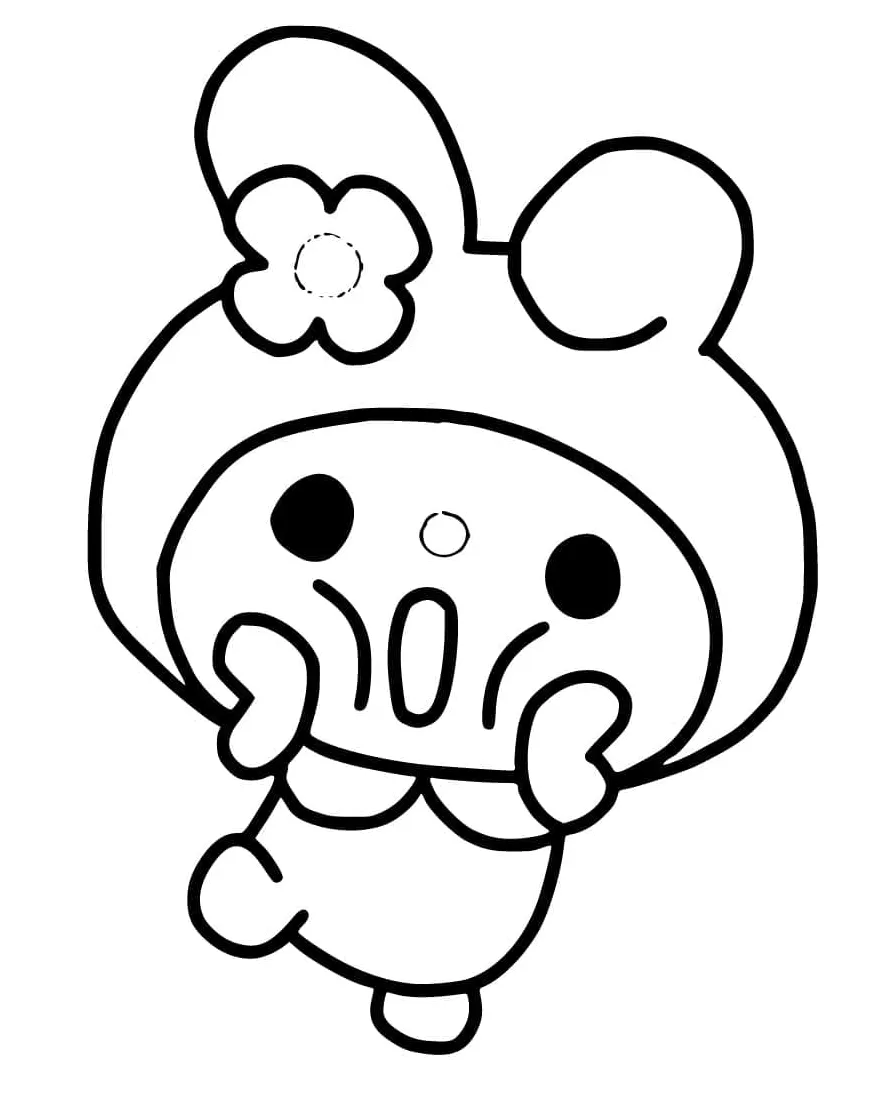 Gambar mewarnai Lucu my melody siap cetak
