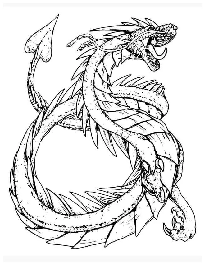 Naga menggambar tangan