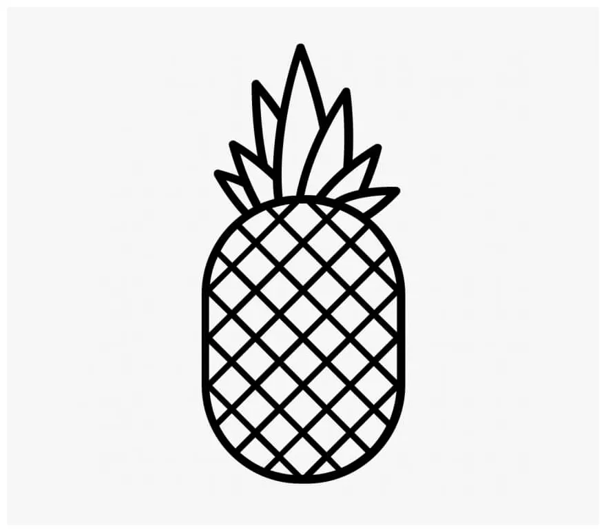 Menggambar nanas mudah